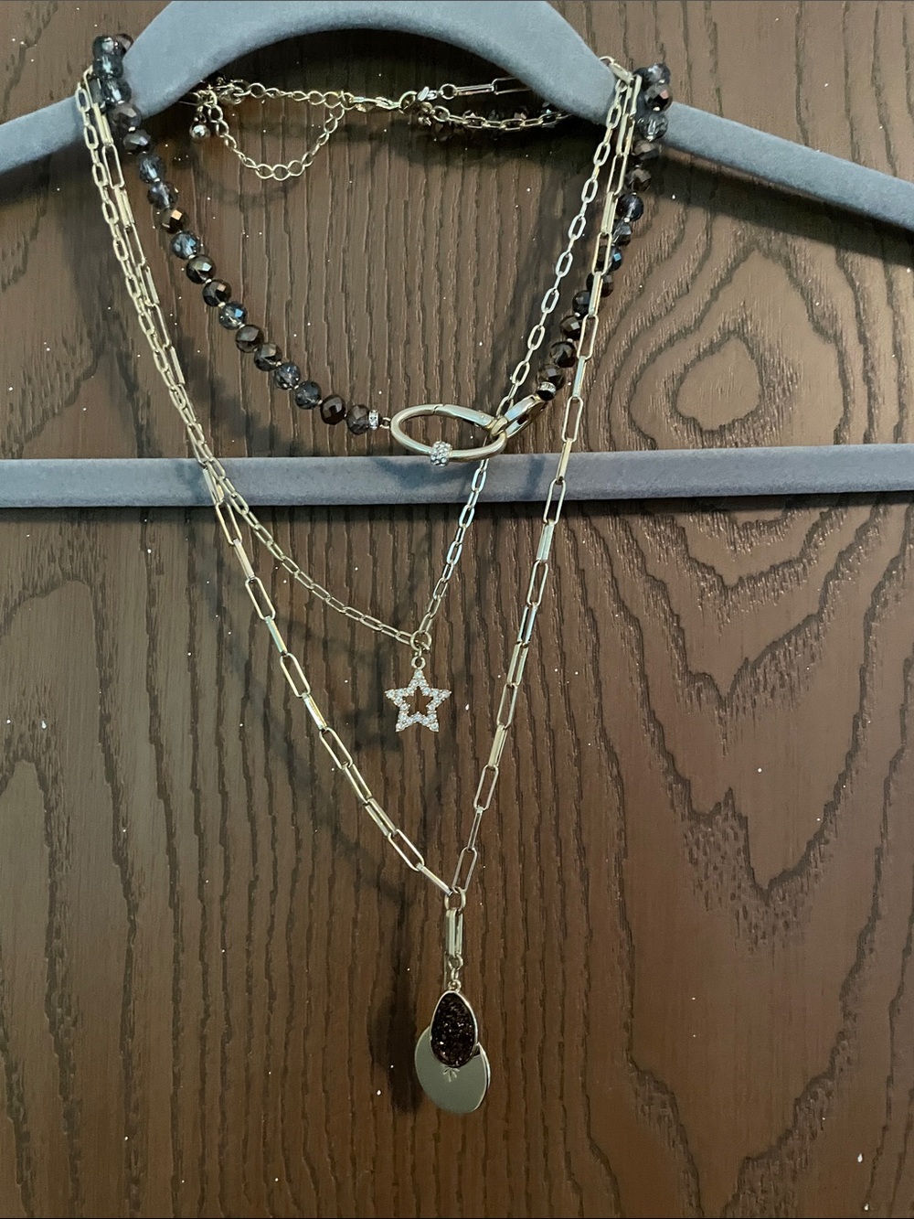 WHBM gold tone, convertible necklace